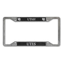 Utah Utes Pewter Style License Plate Frame (4-Corner)