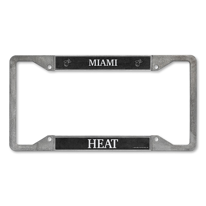 Miami Heat 4-Corner Pewter Style License Plate Frame