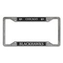 Chicago Blackhawks 4-Corner Pewter Style License Plate Frame