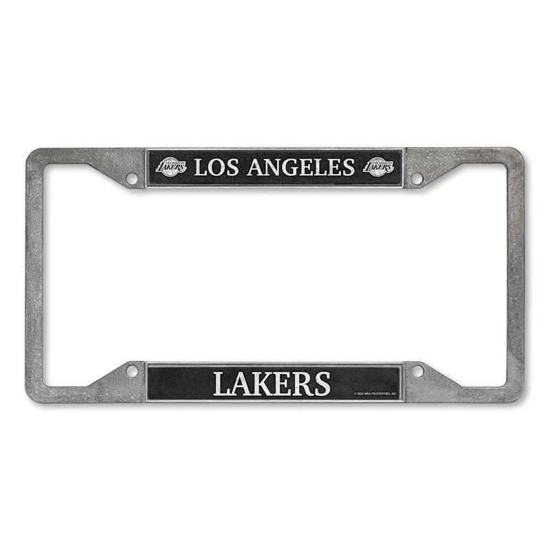 Los Angeles Lakers 4-Corner Pewter Style License Plate Frame