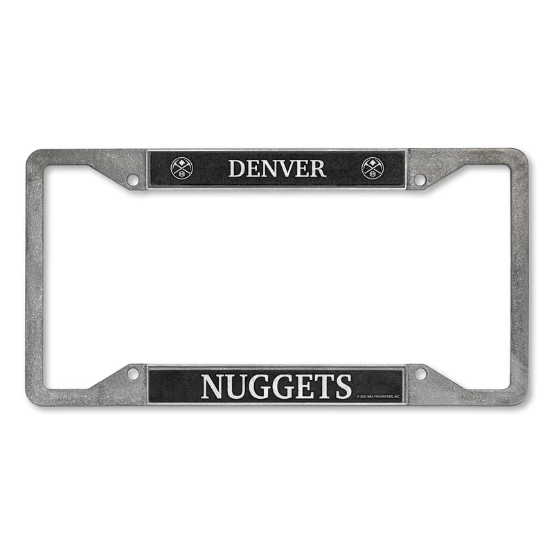 Denver Nuggets 4-Corner Pewter Style License Plate Frame
