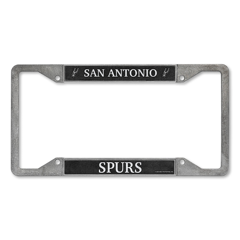 San Antonio Spurs 4-Corner Pewter Style License Plate Frame