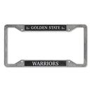 Golden State Warriors 4-Corner Pewter Style License Plate Frame