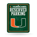 Miami Hurricanes Metal Parking Sign ( 8.5" x 11")