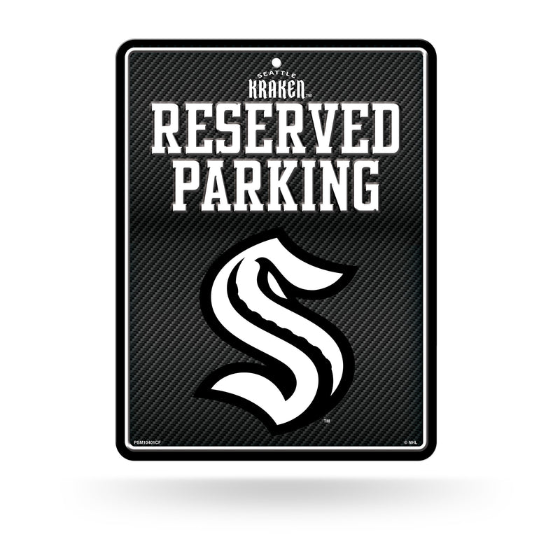 Seattle Kraken - Carbon Fiber Design - Parking Sign (Metal)