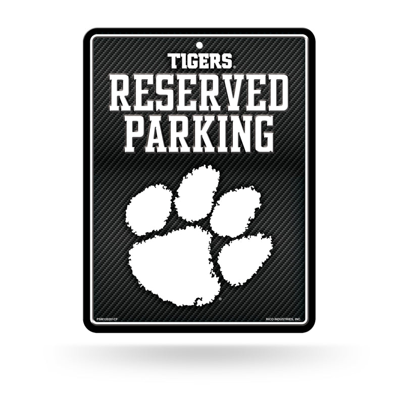 Clemson - Carbon Fiber Design - Metal Parking Sign