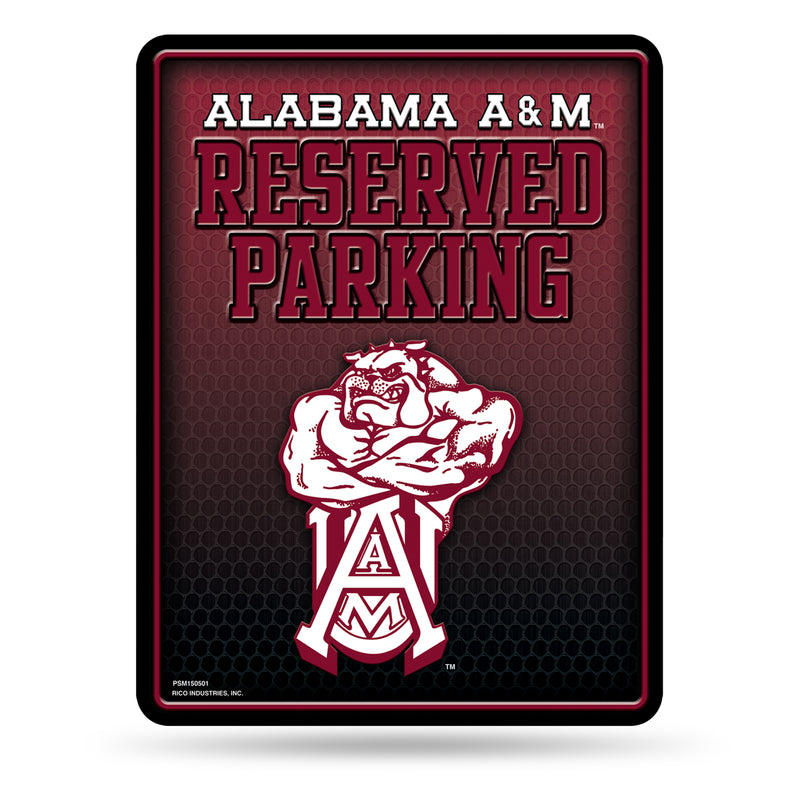 NCAA Alabama A&M Bulldogs 8.5" x 11" Metal Parking Sign - Great for Man Cave, Bed Room, Office, Home Décor By Rico Industries