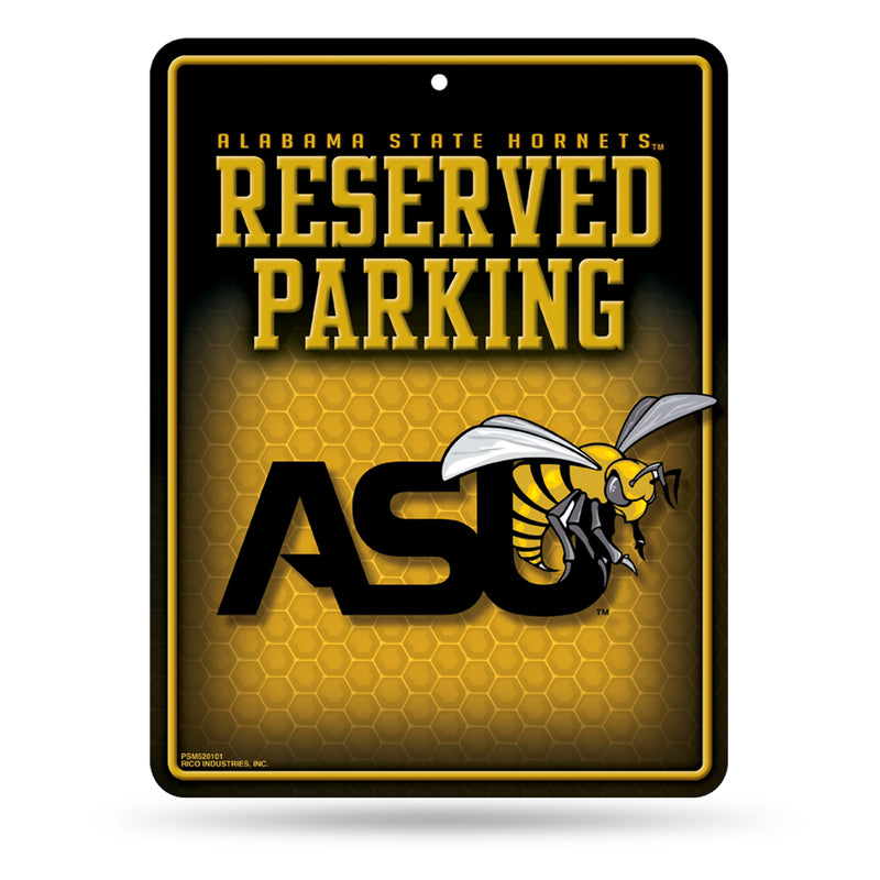 NCAA Alabama State Hornets 8.5" x 11" Metal Parking Sign - Great for Man Cave, Bed Room, Office, Home Décor By Rico Industries