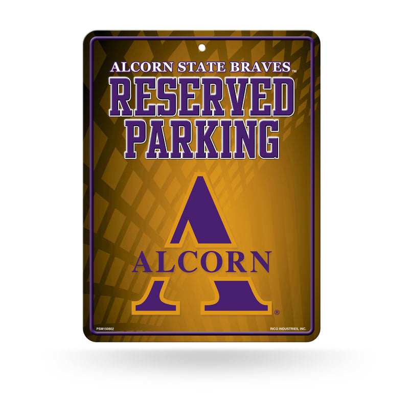 NCAA Alcorn State Braves 8.5" x 11" Metal Parking Sign - Great for Man Cave, Bed Room, Office, Home Décor By Rico Industries