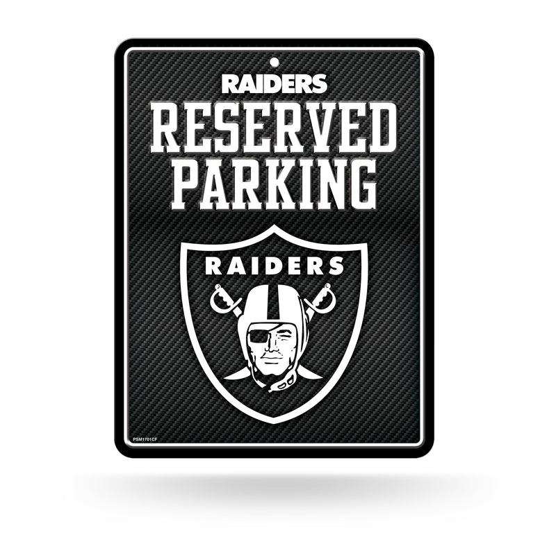 Raiders - Carbon Fiber Design - Metal Parking Sign