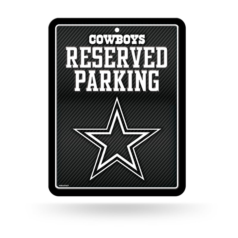 NFL Dallas Cowboys 8.5" x 11" Carbon Fiber Metal Parking Sign - Great for Man Cave, Bed Room, Office, Home Décor By Rico Industries