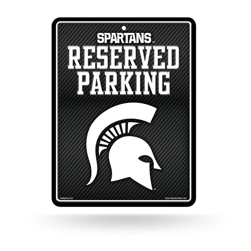 Michigan State - Carbon Fiber Design - Metal Parking Sign