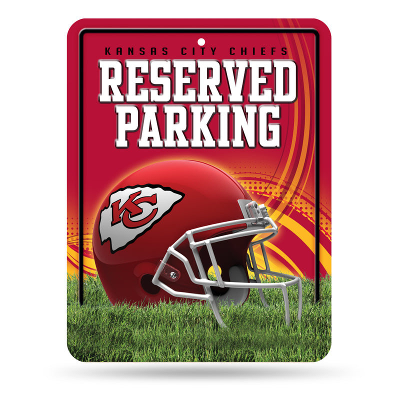 NFL Kansas City Chiefs 8.5" x 11" Metal Parking Sign - Great for Man Cave, Bed Room, Office, Home Décor By Rico Industries