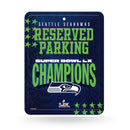 Seattle Seahawks 2026 Super Bowl LX Champions Metal Parking Sign