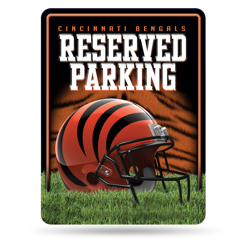 NFL Cincinnati Bengals 8.5" x 11" Metal Parking Sign - Great for Man Cave, Bed Room, Office, Home Décor By Rico Industries