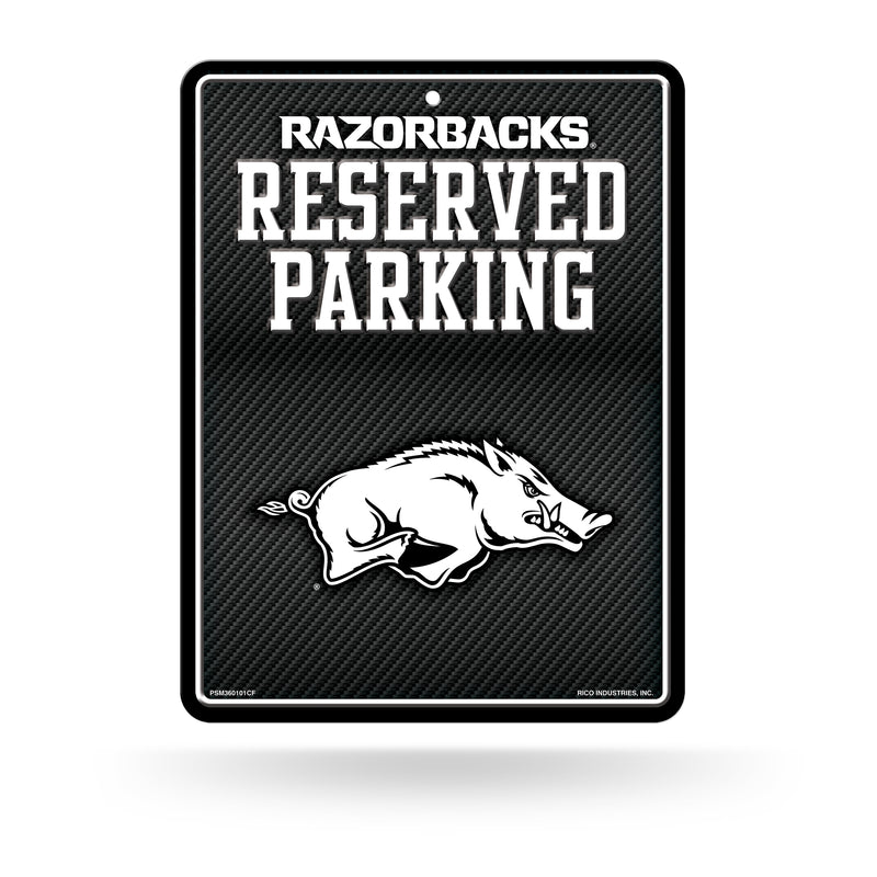 Arkansas University - Carbon Fiber Design - Metal Parking Sign