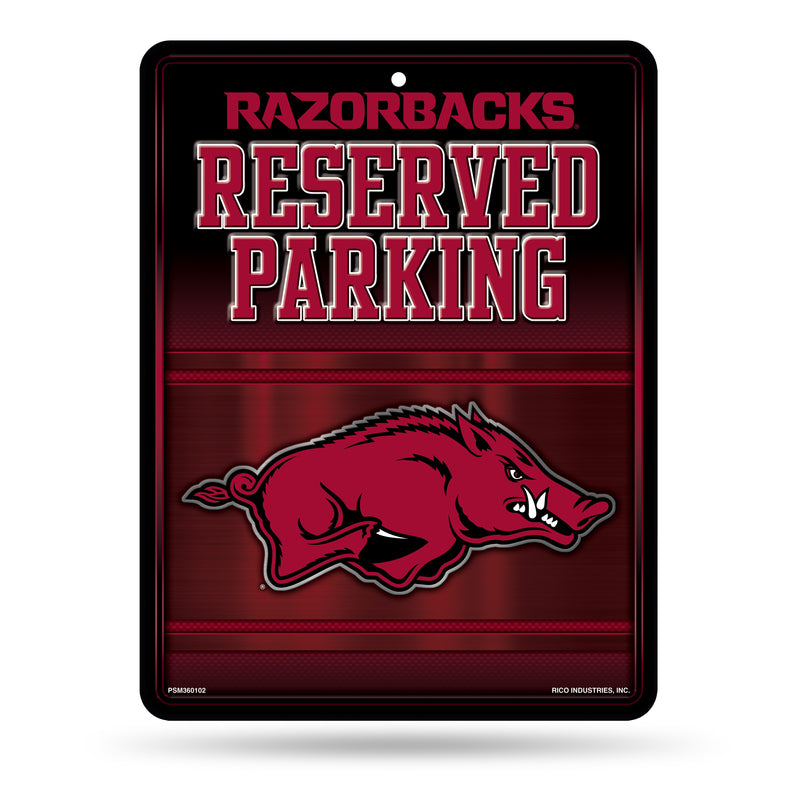 NCAA Arkansas Razorbacks 8.5" x 11" Metal Parking Sign - Great for Man Cave, Bed Room, Office, Home Décor By Rico Industries