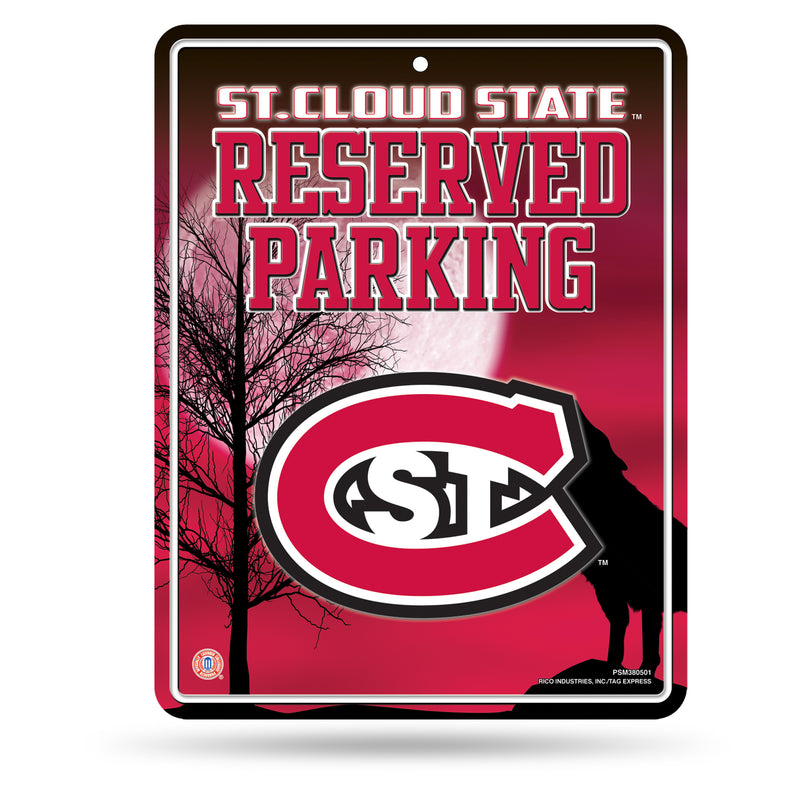 NCAA St. Cloud State Huskies 8.5" x 11" Metal Parking Sign - Great for Man Cave, Bed Room, Office, Home Décor By Rico Industries