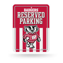 NCAA Wisconsin Badgers 8.5" x 11" Metal Parking Sign - Great for Man Cave, Bed Room, Office, Home Décor By Rico Industries