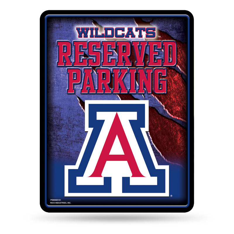NCAA Arizona Wildcats 8.5" x 11" Metal Parking Sign - Great for Man Cave, Bed Room, Office, Home Décor By Rico Industries