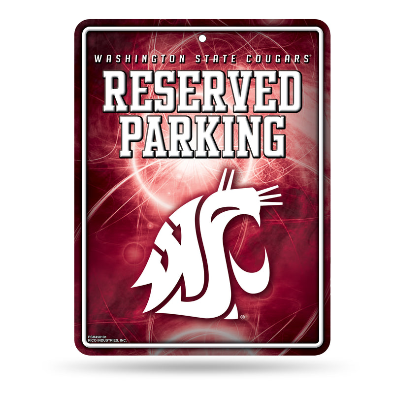 NCAA Washington State Cougars 8.5" x 11" Metal Parking Sign - Great for Man Cave, Bed Room, Office, Home Décor By Rico Industries