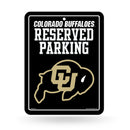 Colorado Buffaloes 8.5" x 11" Metal Parking Sign - Black Bkg with White Lettering