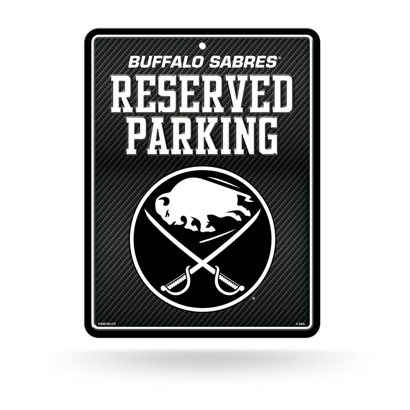 Sabres - Carbon Fiber Design - Metal Parking Sign