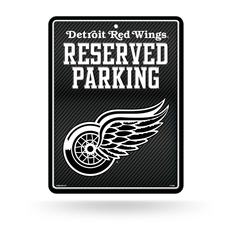 Red Wings - Carbon Fiber Design - Metal Parking Sign