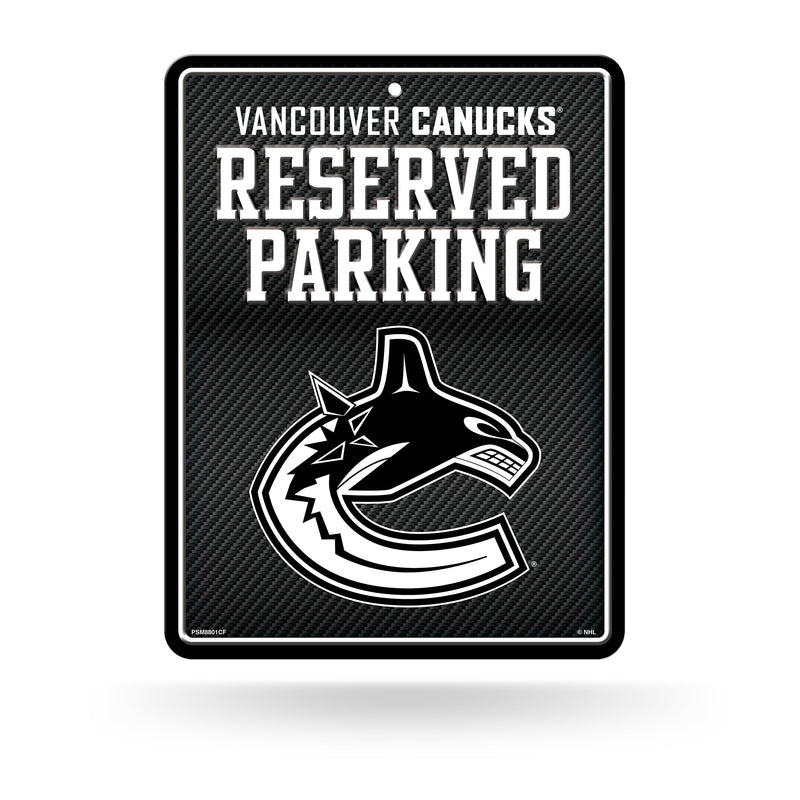 Canucks - Carbon Fiber Design - Metal Parking Sign
