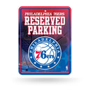 NBA Philadelphia 76ers 8.5" x 11" Metal Parking Sign - Great for Man Cave, Bed Room, Office, Home Décor By Rico Industries
