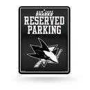 NHL San Jose Sharks 8.5" x 11" Carbon Fiber Metal Parking Sign - Great for Man Cave, Bed Room, Office, Home Décor By Rico Industries