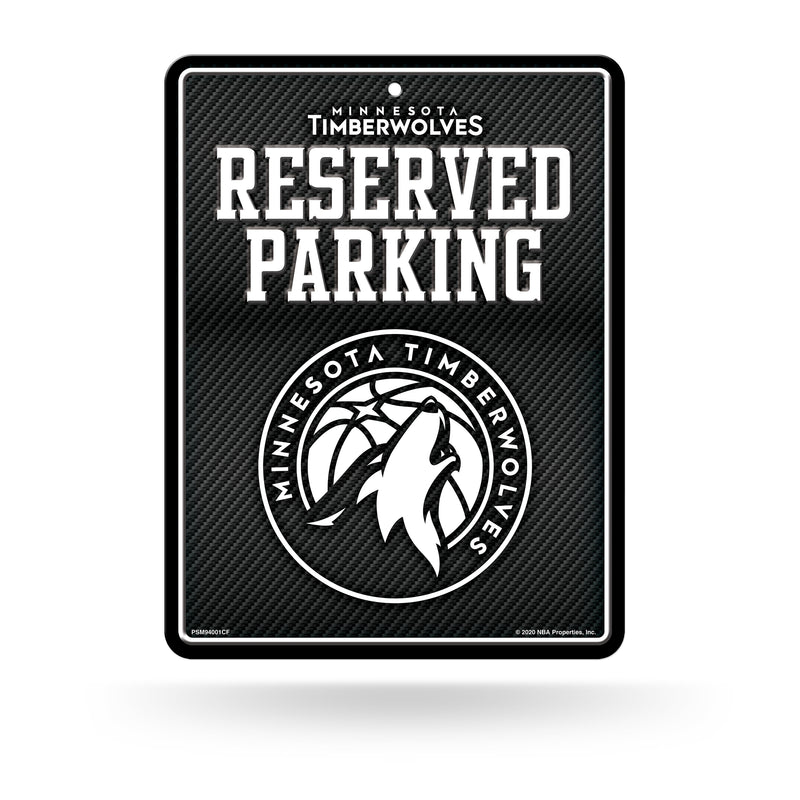 Timberwolves - Carbon Fiber Design - Metal Parking Sign