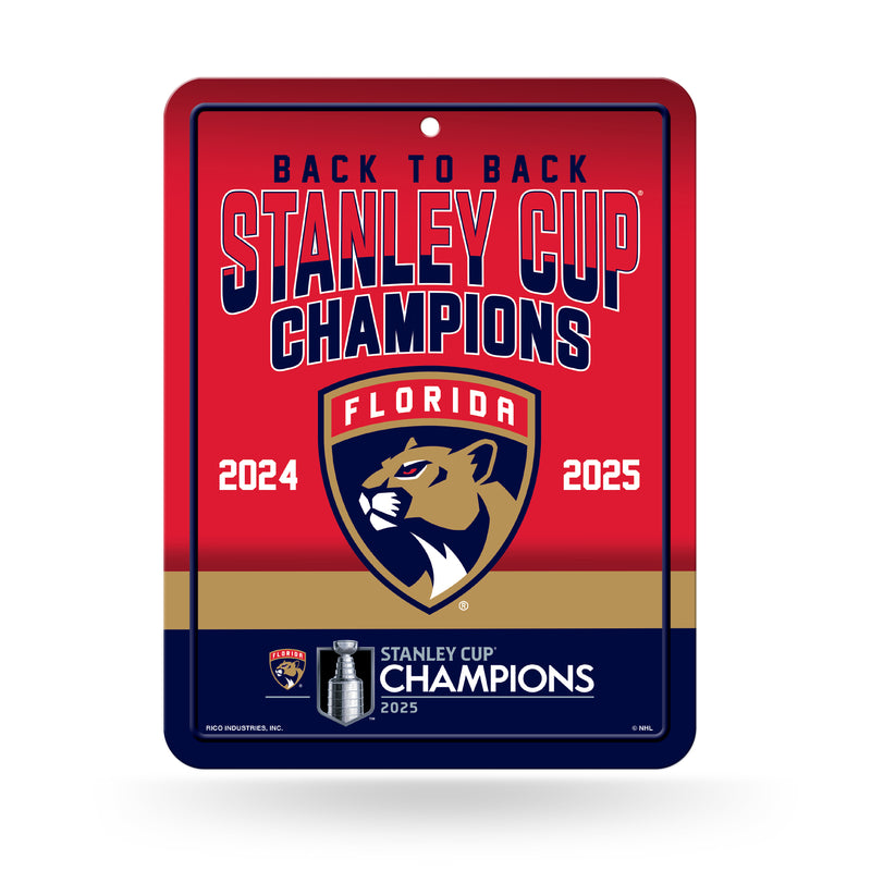 Florida Panthers 2025 Back to Back Stanley Cup Champions Metal Parking