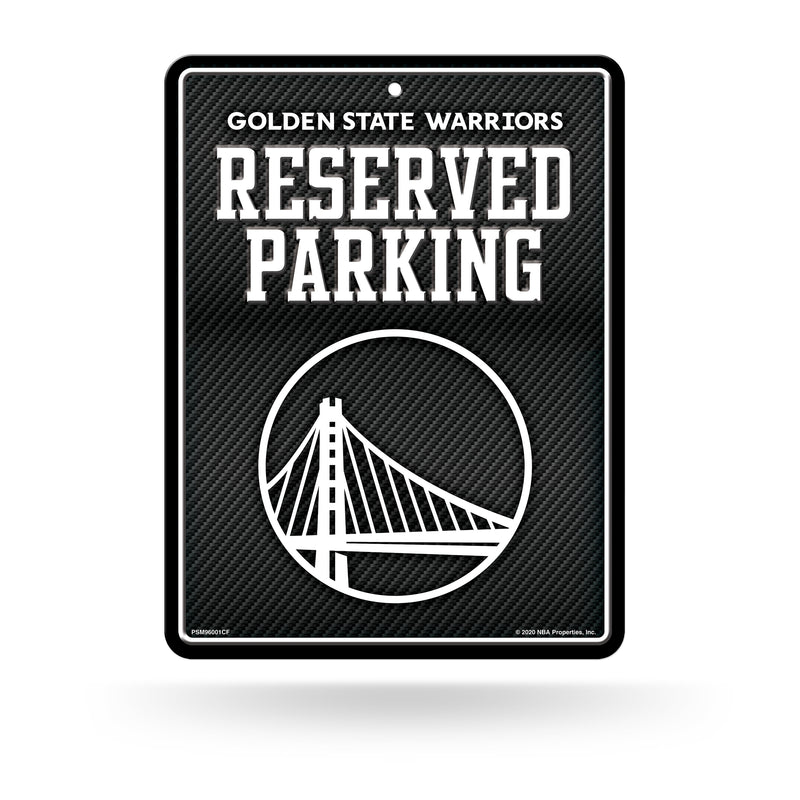 Warriors - Carbon Fiber Design - Metal Parking Sign