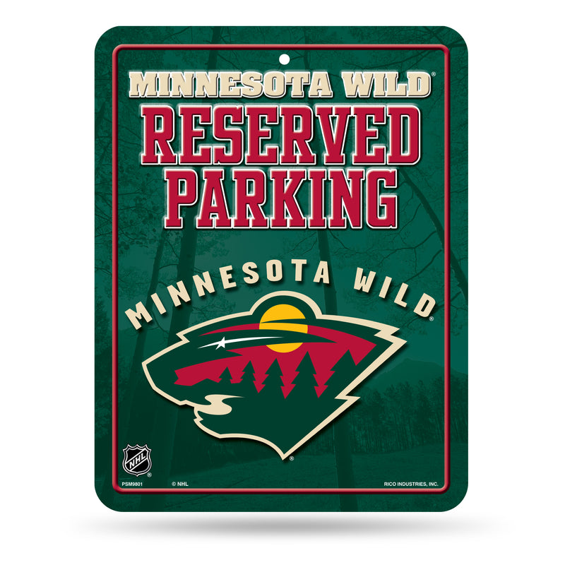 NHL Minnesota Wild 8.5" x 11" Metal Parking Sign - Great for Man Cave, Bed Room, Office, Home Décor By Rico Industries