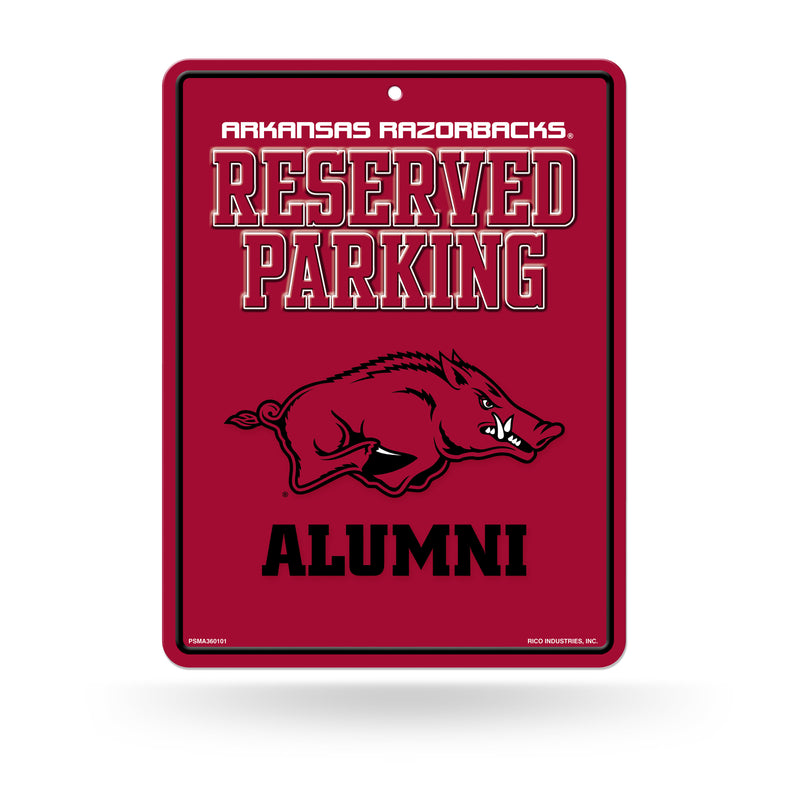 NCAA Arkansas Razorbacks 8.5" x 11" Metal Alumni Parking Sign - Great for Man Cave, Bed Room, Office, Home Décor By Rico Industries