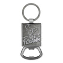 Houston Texans Double Sided Pewter Style Metal Bottle Opener Keychain