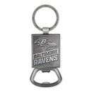 Baltimore Ravens Double Sided Pewter Style Metal Bottle Opener Keychain
