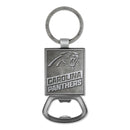 Carolina Panthers Double Sided Pewter Style Metal Bottle Opener Keychain