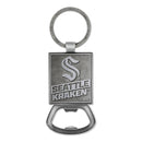Seattle Kraken Double Sided Pewter Style Metal Bottle Opener Keychain