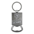 Chicago Bears Double Sided Pewter Style Metal Bottle Opener Keychain