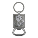 Clemson Tigers Double Sided Pewter Style Metal Bottle Opener Keychain