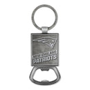 New England Patriots Double Sided Pewter Style Metal Bottle Opener Keychain