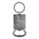 Mississippi Rebels Double Sided Pewter Style Metal Bottle Opener Keychain