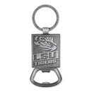 Lsu Tigers Double Sided Pewter Style Metal Bottle Opener Keychain
