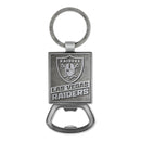 Las Vegas Raiders Double Sided Pewter Style Metal Bottle Opener Keychain