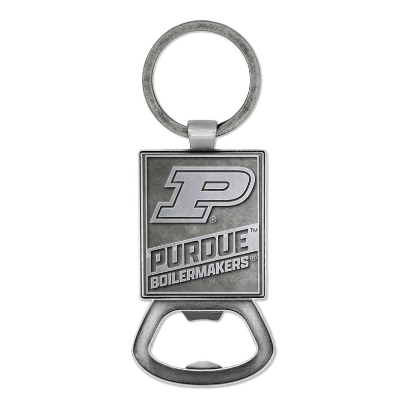 Purdue Boilermakers Double Sided Pewter Style Metal Bottle Opener Keychain