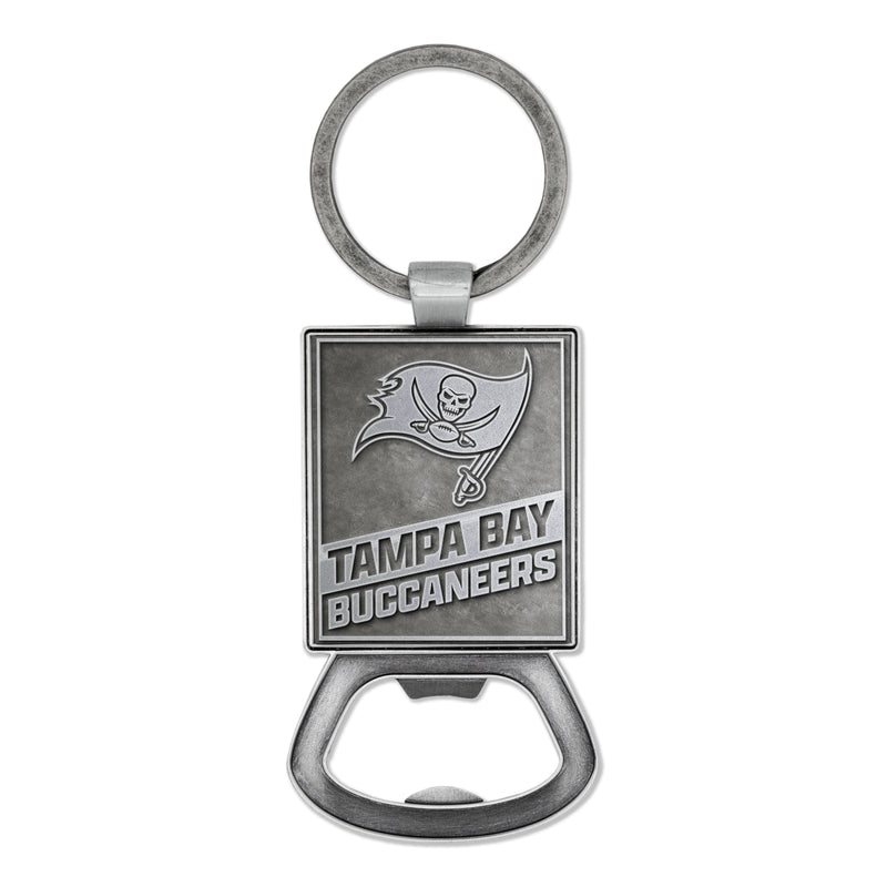 Tampa Bay Buccaneers Double Sided Pewter Style Metal Bottle Opener Keychain