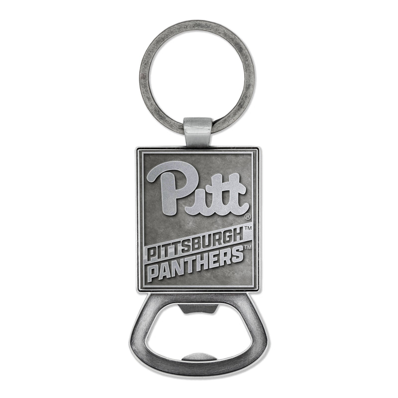 Pitt Panthers Double Sided Pewter Style Metal Bottle Opener Keychain