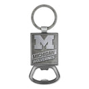 Michigan Wolverines Double Sided Pewter Style Metal Bottle Opener Keychain